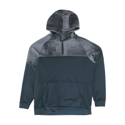 Black Color Block Hoodie Pullover