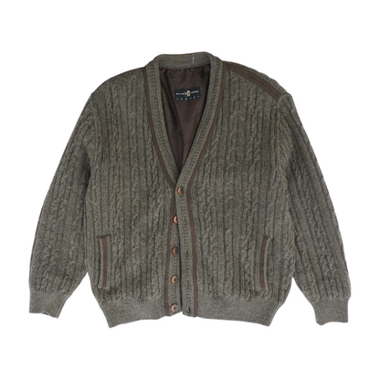 Brown Solid Cardigan Sweater