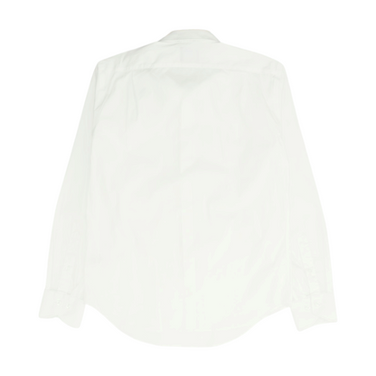 White Solid Long Sleeve Button Down