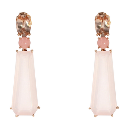 14K Rose Gold Morganite Drop Earrings