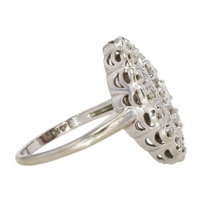 .40 ct 14K White Gold Vintage Style Marquise Setting With Round Diamonds Ring