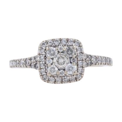 3/8 ctw 10K Sterling Silver Diamond Engagement Ring