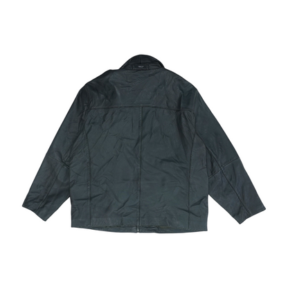 Black Solid Leather Jacket