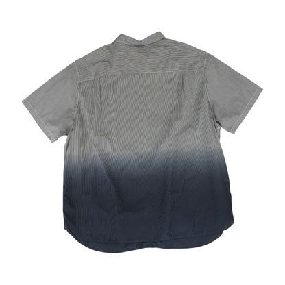 Navy Striped Short Sleeve Button Down
