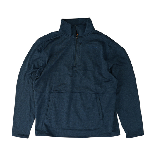 Blue Solid 1/4 Zip Pullover