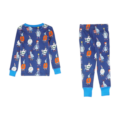 Blue Graphic Pajama Set