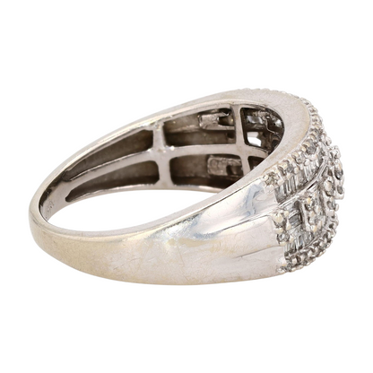 1/2 ctw 10K White Gold Diamond Band Ring