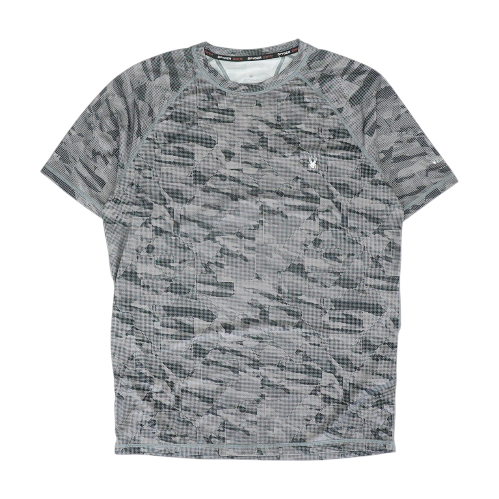 Gray Print Swim Top