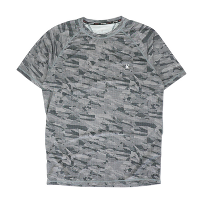 Gray Print Swim Top