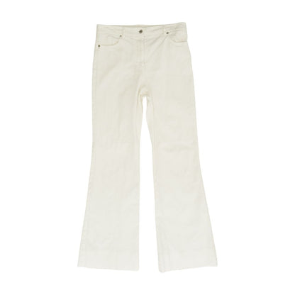 White Solid Pants
