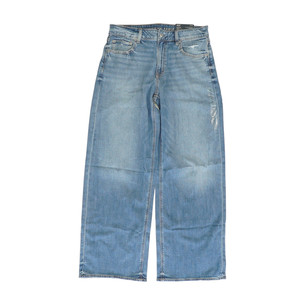 Blue Long Wide Leg Jeans