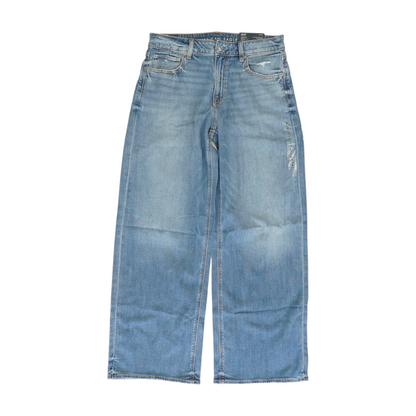 Blue Long Wide Leg Jeans