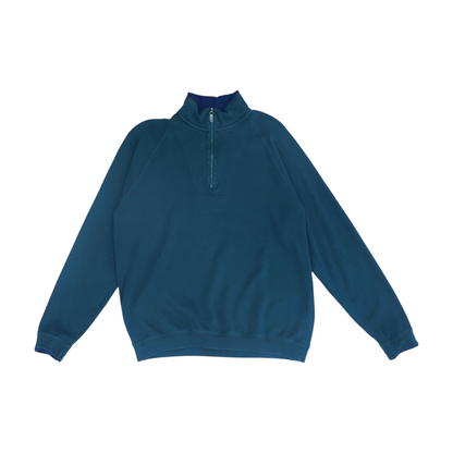 Green Solid 1/4 Zip Pullover