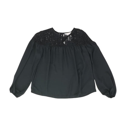 Black Solid Long Sleeve Blouse