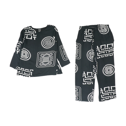 Black Abstract Pant Set