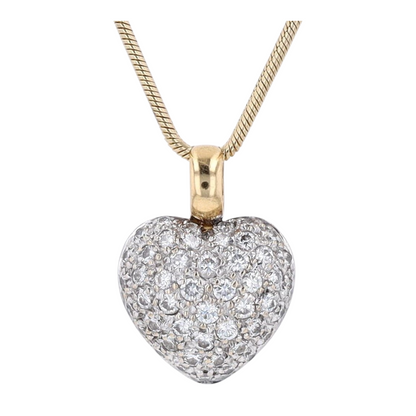 1 1/5 ctw 14K Two-Tone Gold Diamond Pendant Necklace