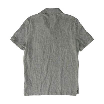 Gray Solid Short Sleeve Polo
