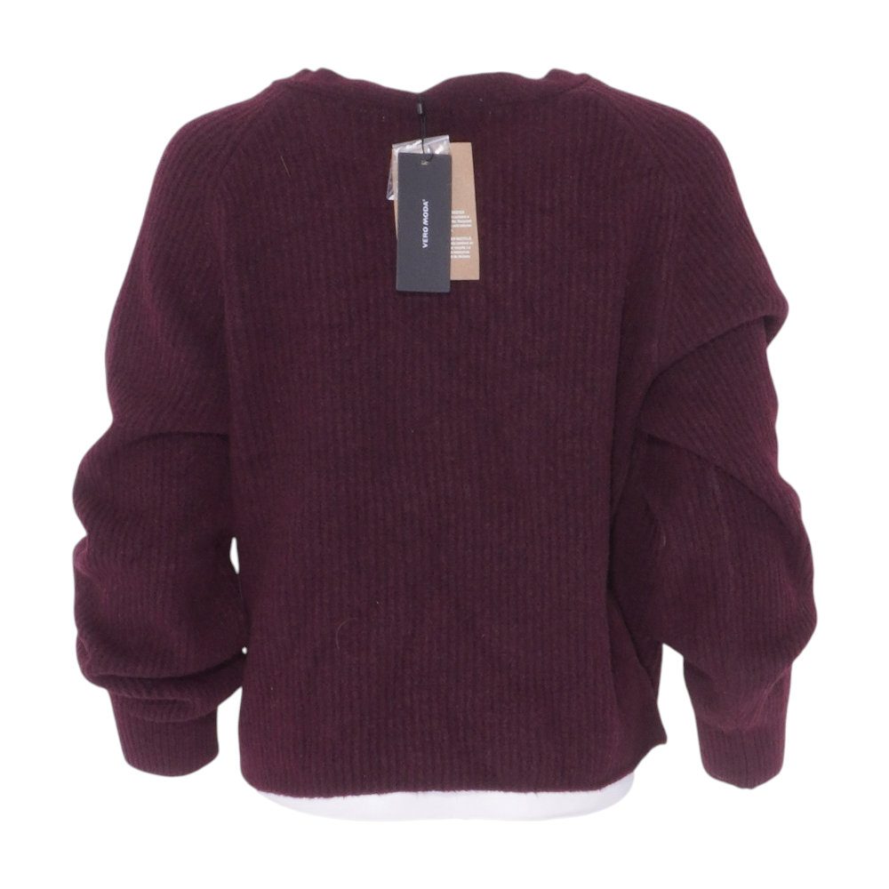 Vero Moda Burgundy Cardigan Sweater – Image 2