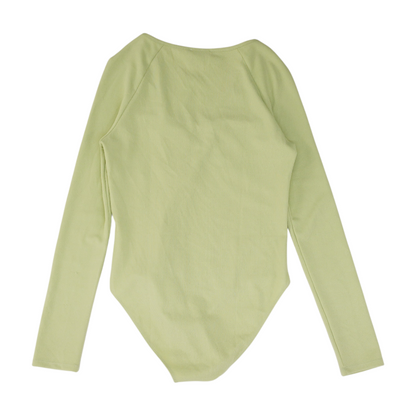 Green Solid Long Sleeve Blouse