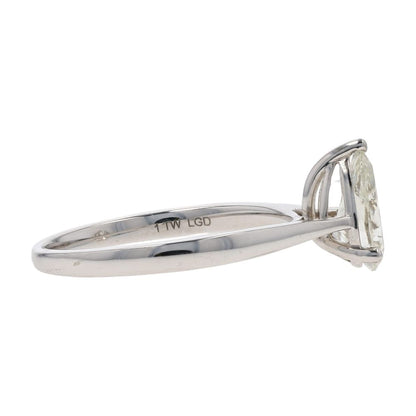 1 Ct 10K White Gold Lab Grown Diamond Cathedral Shank Engagement Ring
