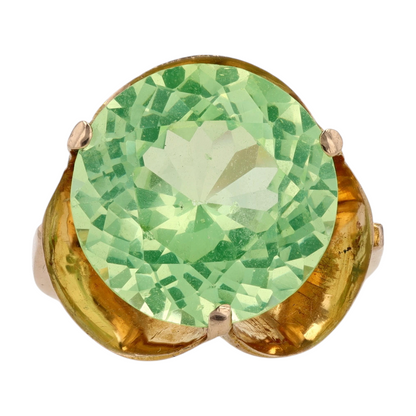 10K Yellow Gold Glass Statement Ring