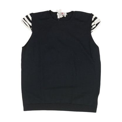 Navy Solid Crewneck Knit Top