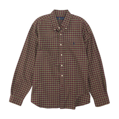 Red Plaid Long Sleeve Button Down