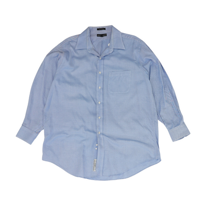 Blue Solid Long Sleeve Button Down