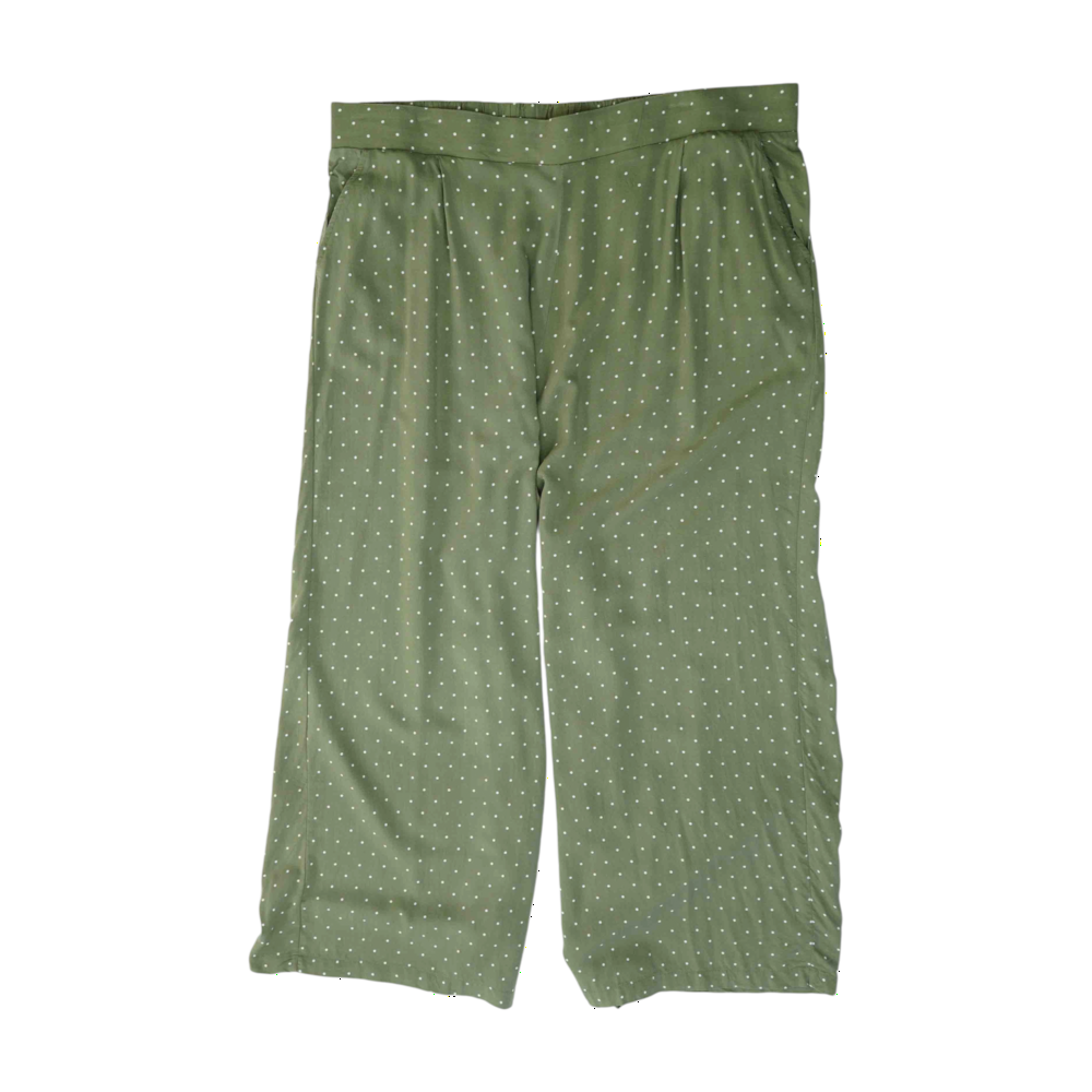 Green Plus Size Polka Dot Wide Leg Pants