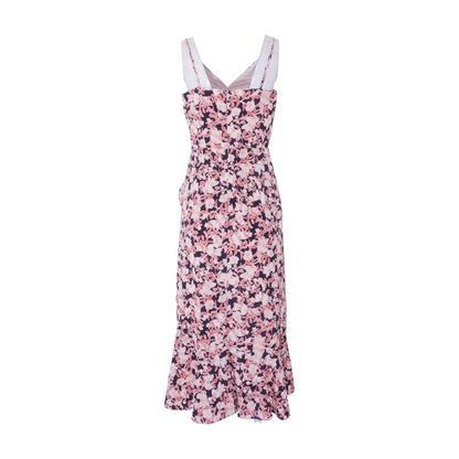 Navy Floral Midi Dress