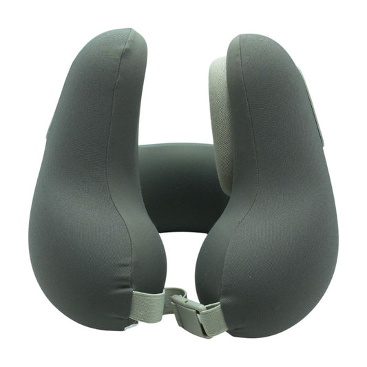Gray Neck Pillow with Bluetooth Headset
