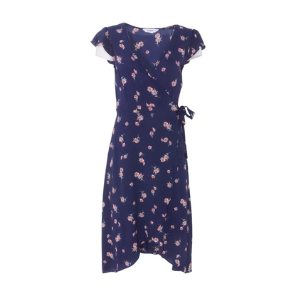 Navy Floral Midi Dress