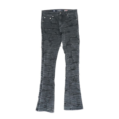 Black Striped Regular Jeans