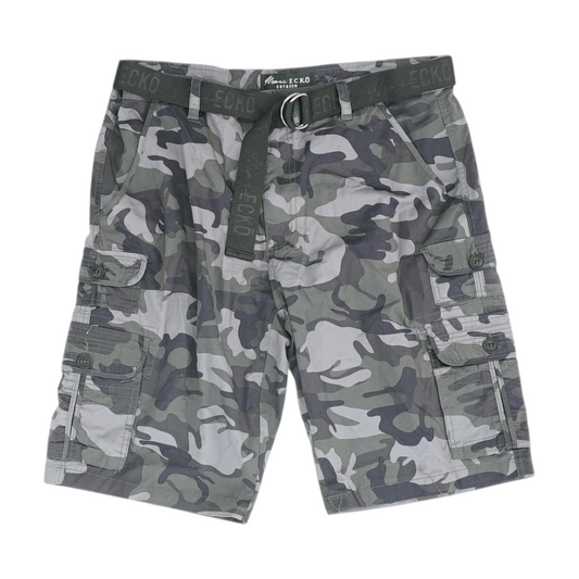 Gray Camo 5-Pocket Shorts