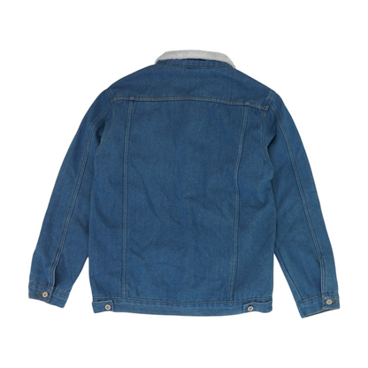 Blue Solid Denim Jacket