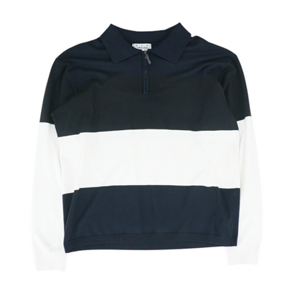 Navy Color Block 1/4 Zip Sweater