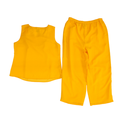 Yellow Solid Pant Set