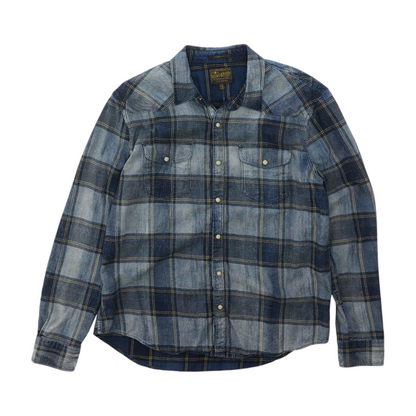 Navy Plaid Flannel Button Down