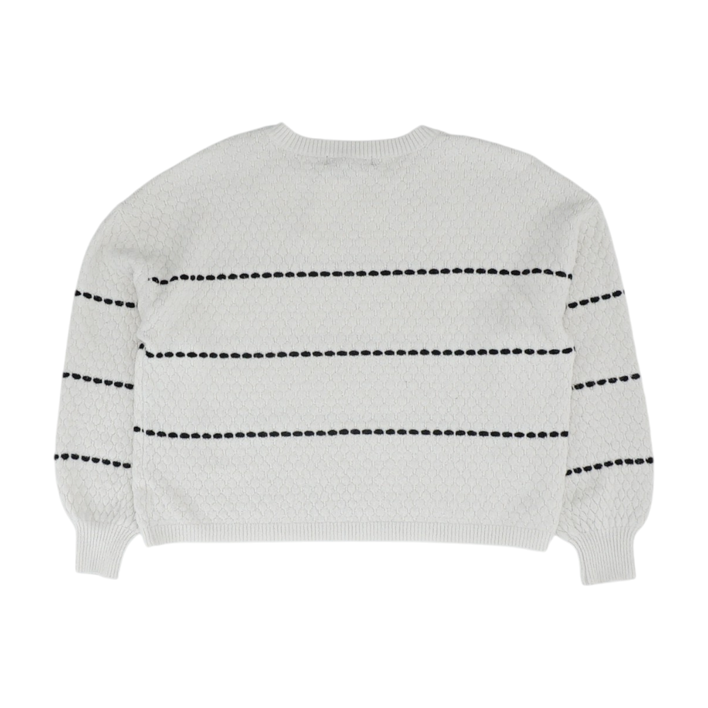 Chloe + Jasmine White Striped Pullover Sweater – Image 2