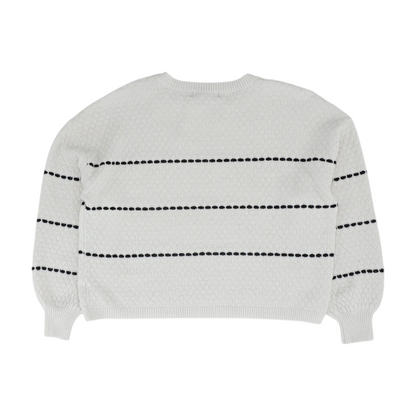 Chloe + Jasmine White Striped Pullover Sweater – Image 2