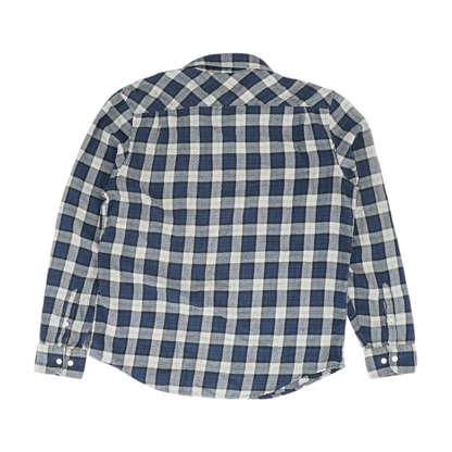 Navy Plaid Flannel Button Down