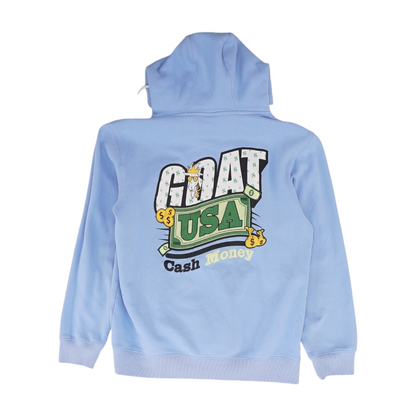 Blue Solid Hoodie Pullover