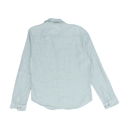 Gray Solid Long Sleeve Button Down