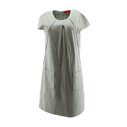 Gray Solid Midi Dress