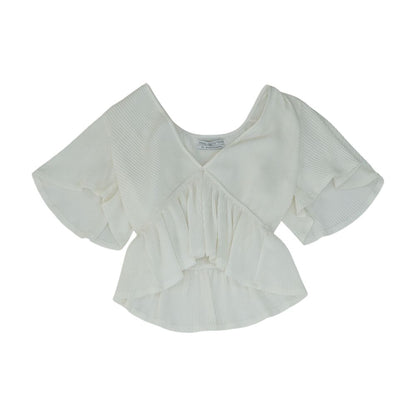 White Cropped Blouse