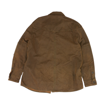 Brown Solid Long Sleeve Button Down