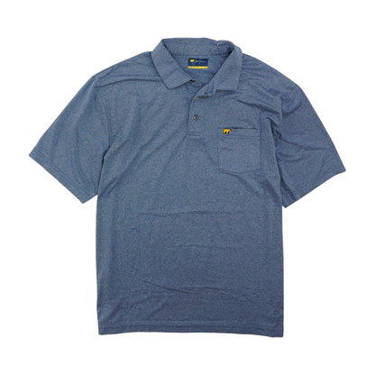 Blue Solid Short Sleeve Polo