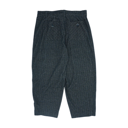Black Herringbone Wide Leg Pants
