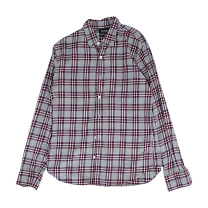 Gray Plaid Long Sleeve Button Down
