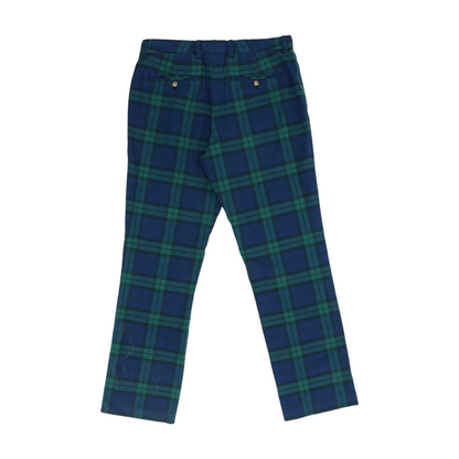Green Plaid Regular Pants